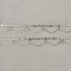 Silver Heart Anklets