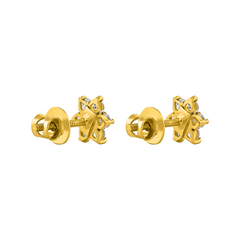 22K Gold Flower Earrings