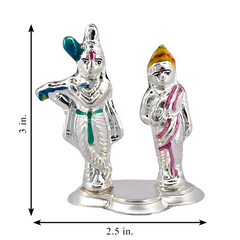 Silver Krishna Radha Idol