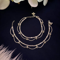 Silver Heart Anklets