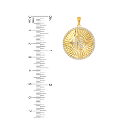 22K Gold Radiant & Diamond Initial "N" Pendant