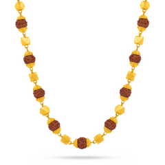 22K Gold Spiritual Elegance Rudraksha Chain - 28"