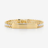 18K Gold Dual-Tone ID Link Bracelet