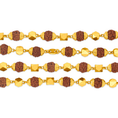 22K Gold Spiritual Elegance Rudraksha Chain - 28"