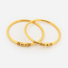 22K Gold Ball Pipe Bangles