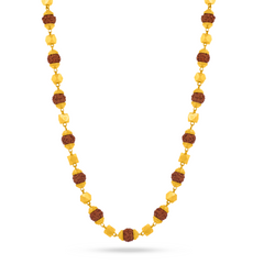 22K Gold Spiritual Elegance Rudraksha Chain - 28"