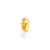 22K Gold Ornate Paisley Hoop Nose Pin