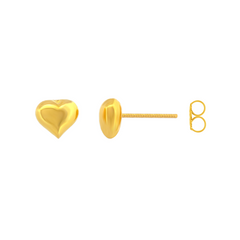22K Gold Pub Heart Earrings