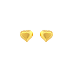 22K Gold Pub Heart Earrings
