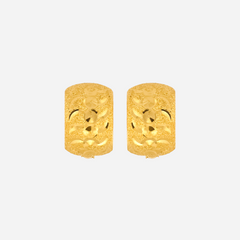 22K Gold Diamond-Cut Clip-On Earrings