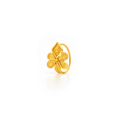 22K Gold Petal Bloom Hoop Nose Pin