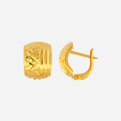 22K Gold Diamond-Cut Clip-On Earrings