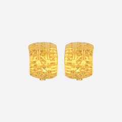 22K Gold Geometric Wide Clip-On Earrings