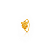 22K Gold Turtle Hoop Nose Pin
