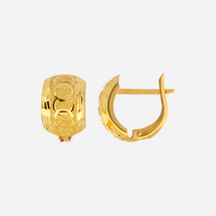 22K Gold Faceted Shine Clip-On Earrings