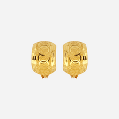 22K Gold Faceted Shine Clip-On Earrings