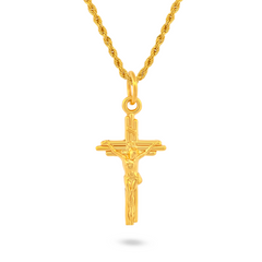 22K Gold Crucifix Pendant with Intricate Detailing