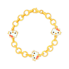 22K Gold Kitty Charm Baby Bracelet