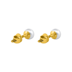 22K Gold White Pearl Earrings