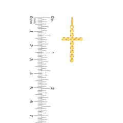 22K Gold Modern Faceted Cross Pendant