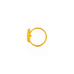 22K Gold Swirled Leaf Hoop Nose Pin