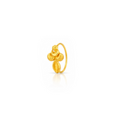 22K Gold Motif Hoop Nose Pin