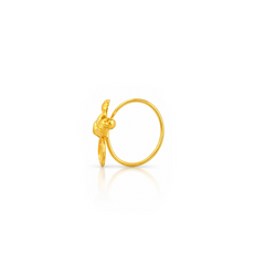 22K Gold Motif Hoop Nose Pin