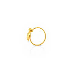 22K Gold Bud Charm Hoop Nose Pin
