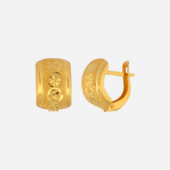 22K Gold StarDust Barrel Clip-On Earrings
