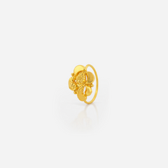 22K Gold Paisley Bloom Hoop Nose Pin