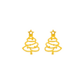 22K Gold Christmas Tree Earrings