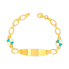 22K Gold Lucky Clover Baby Bracelet