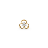 18K Gold Heart Floral Diamond Nose Pin