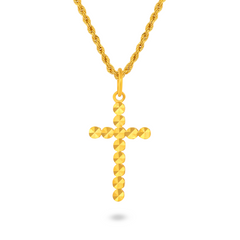 22K Gold Elegant Cross Pendant