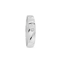 Platinum Diamond Curve Band