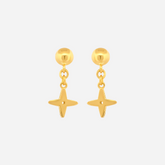 22K Gold Dainty Star Drop Earrings