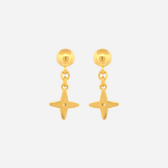 22K Gold Dainty Star Drop Earrings