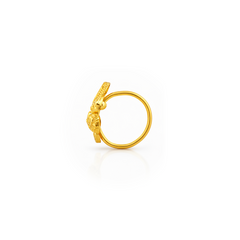 22K Gold Paisley Floral Hoop Nose Pin