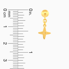 22K Gold Dainty Star Drop Earrings