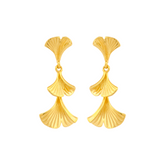 22K Gold Leaf Layered Drop Earrings