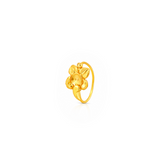 22K Gold Floral Medallion Hoop Nose Pin