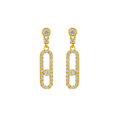 22K Gold Bead Bar Earrings