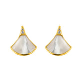 22K Gold Mother of Pearl Earrings