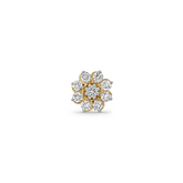 18K Gold Diamond Floral Cluster Nose Pin