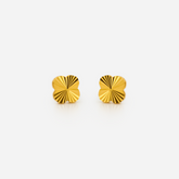 22K Gold Clover Stud Earrings