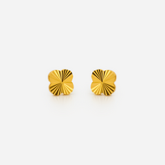 22K Gold Clover Stud Earrings