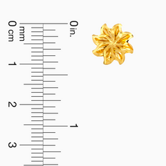 22K Gold Layered Floral Starburst Stud Earrings