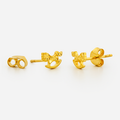22K Gold Unicorn Stud Earrings