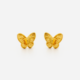 22K Gold 3D Butterfly Stud Earrings