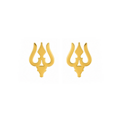 22K Gold Trishul Earrings